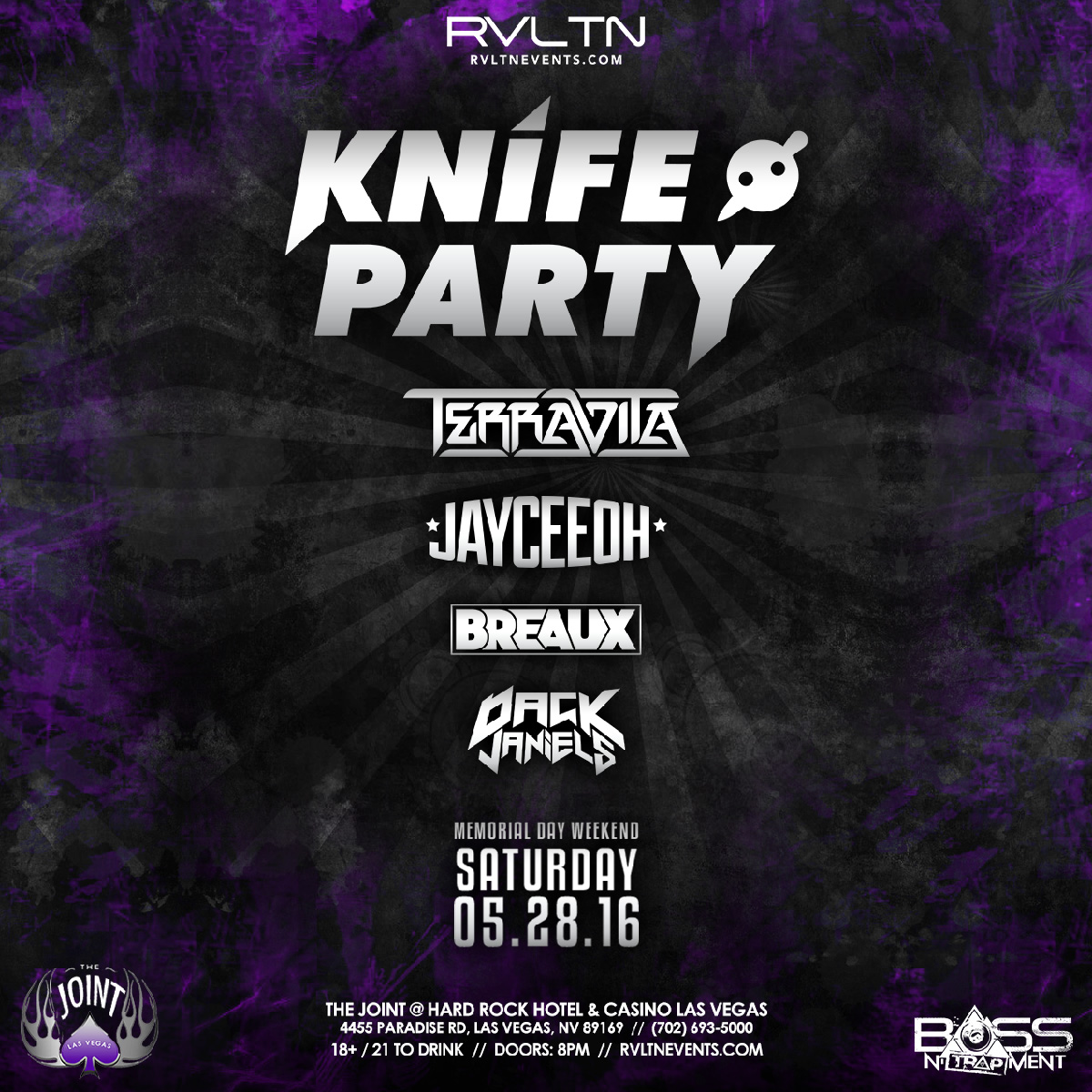 Knife Party, Terravita, Jayceeoh (18+) tickets and lineup on May 28