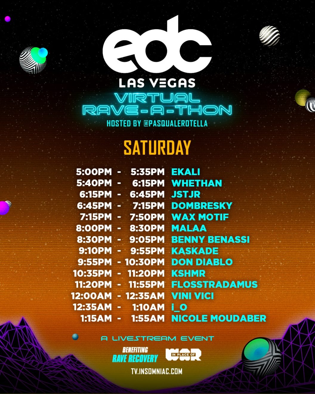 Plan your weekend with the EDC Las Vegas Virtual RaveaThon schedule