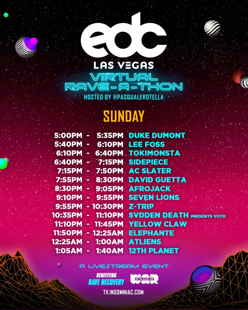 Plan your weekend with the EDC Las Vegas Virtual Rave a Thon schedule