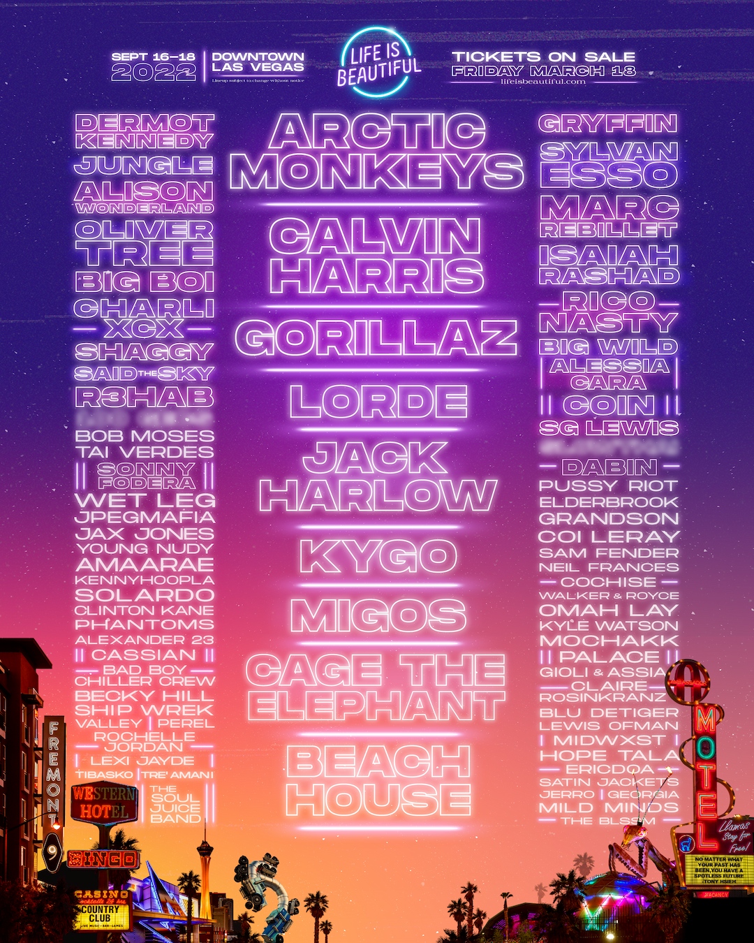 Life is Beautiful festival reveals 2022 lineup Electronic Vegas