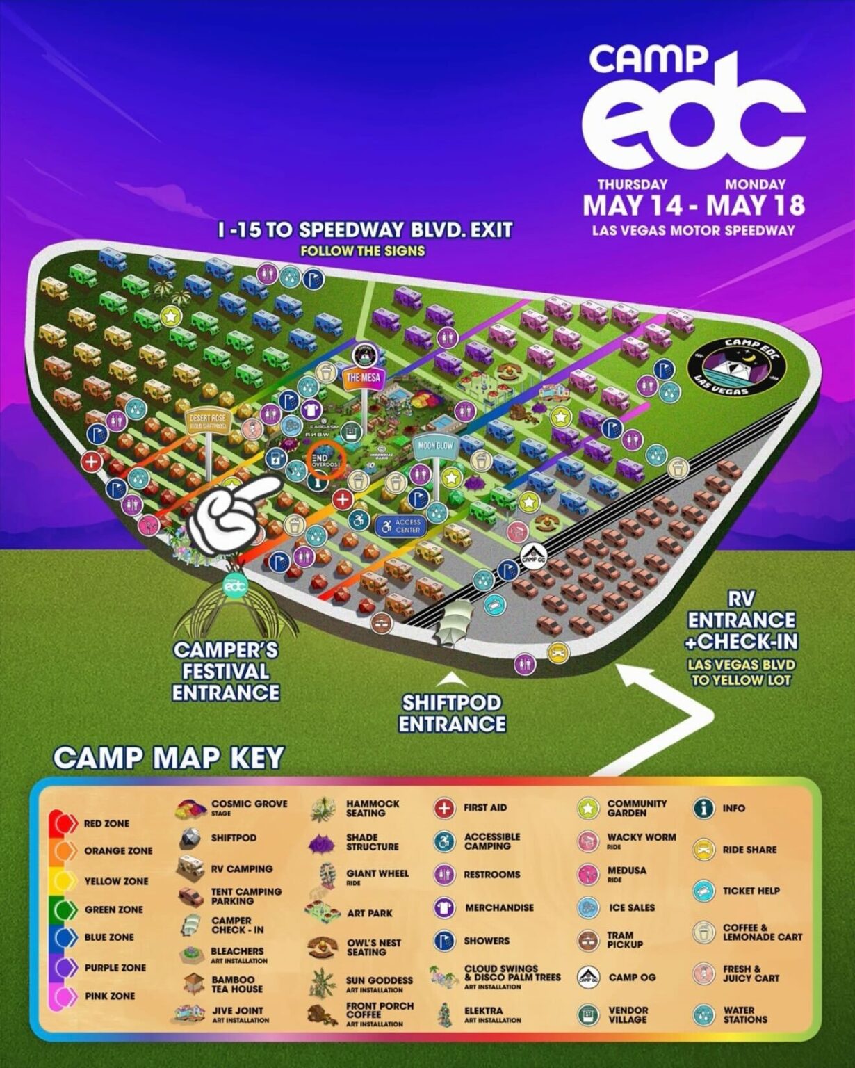 EDC 2026 Essential Info Set Times Maps Food Vendors More Edc 2026 Camp Edc Map 1230x1536 